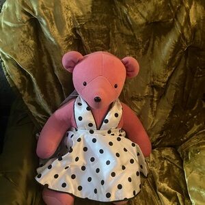 Bearilyn Monroe Polka Dot Dress Pink Bear